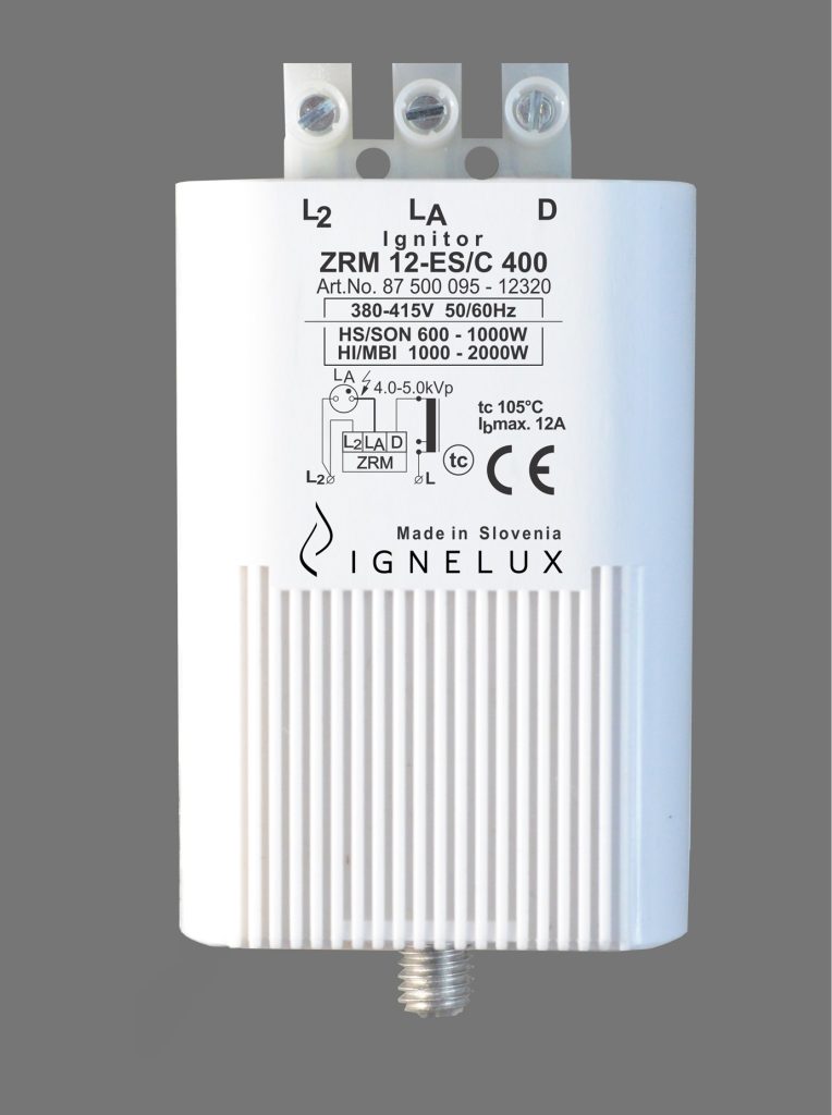 High-performance ZRM 12-ES/C 400 Ignitor for HS and HI lamps up to 2000W.